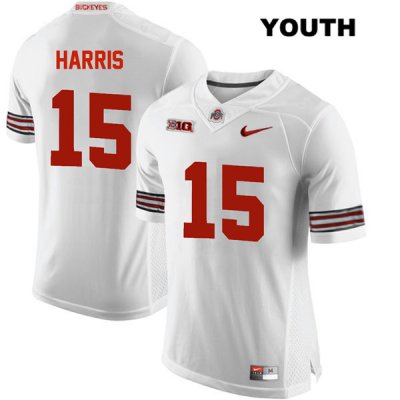 Youth NCAA Ohio State Buckeyes Jaylen Harris #15 College Stitched Authentic Nike White Football Jersey DU20T72KR